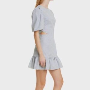 Veronica Beard 
IKER PUFF-SLEEVE DRESS WITH CUTOUTS
